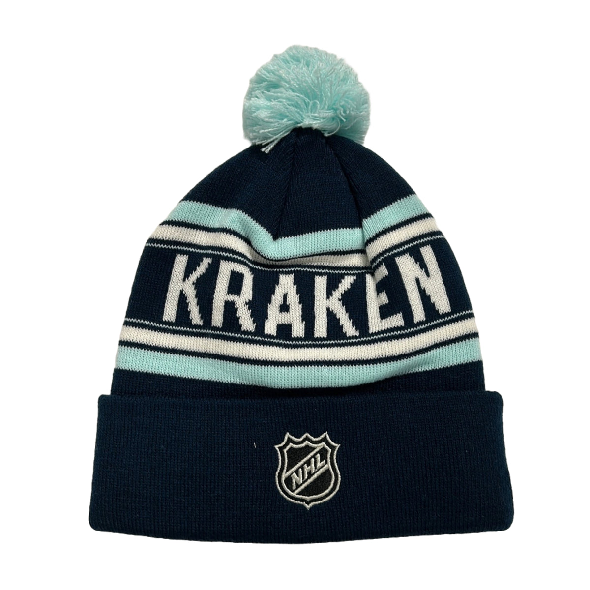 Seattle Kraken Youth Jacquard Cuffed Pom