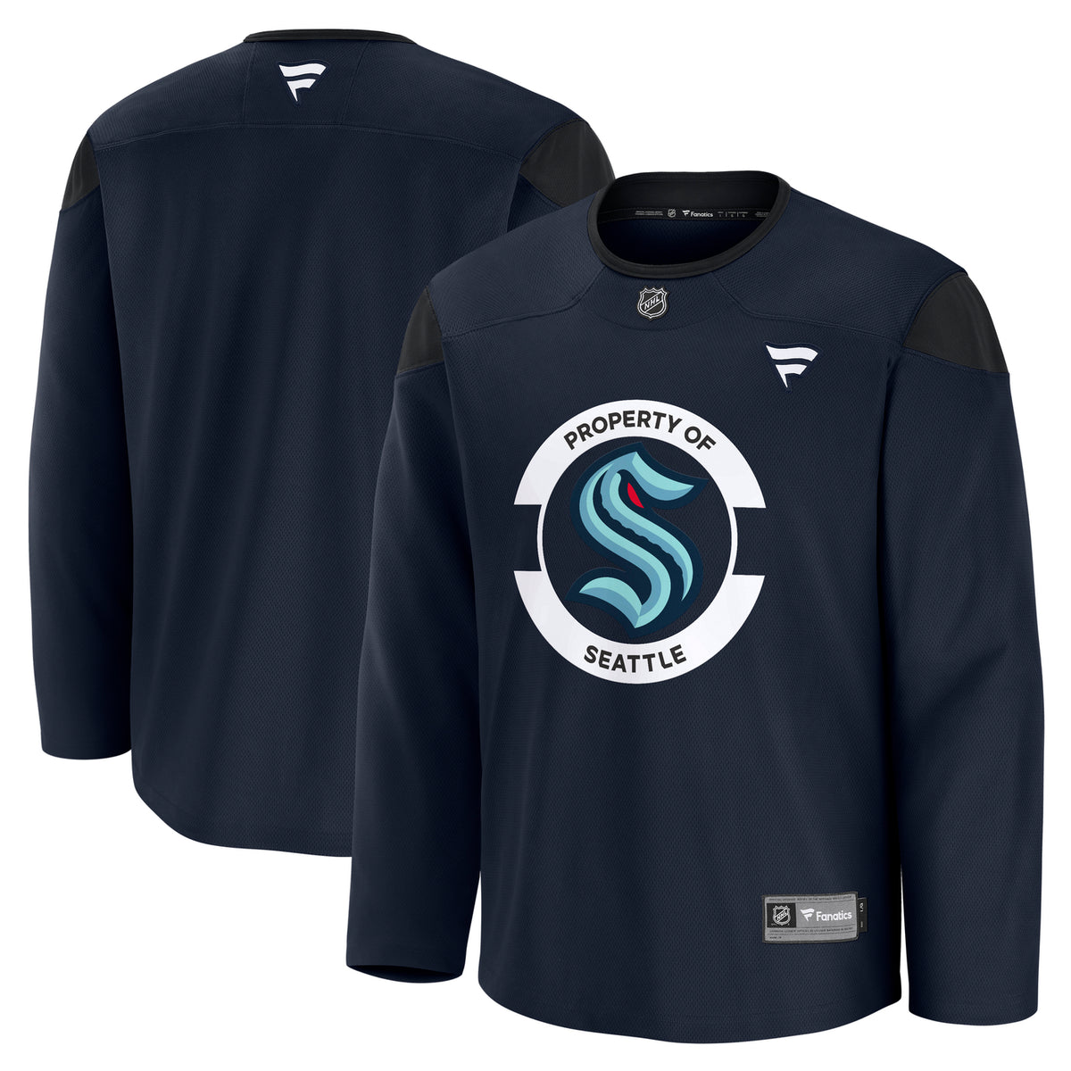 Seattle Kraken Navy Blank Practice Jersey