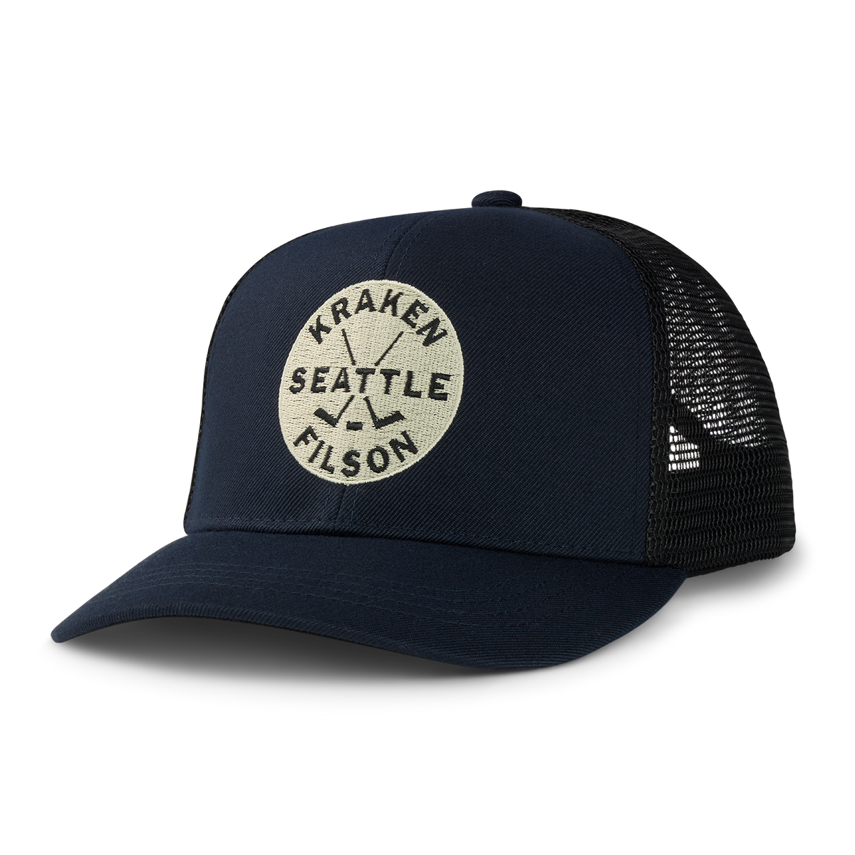 Seattle Kraken Filson Navy Seattle Puck Logger Mesh Cap – Seattle