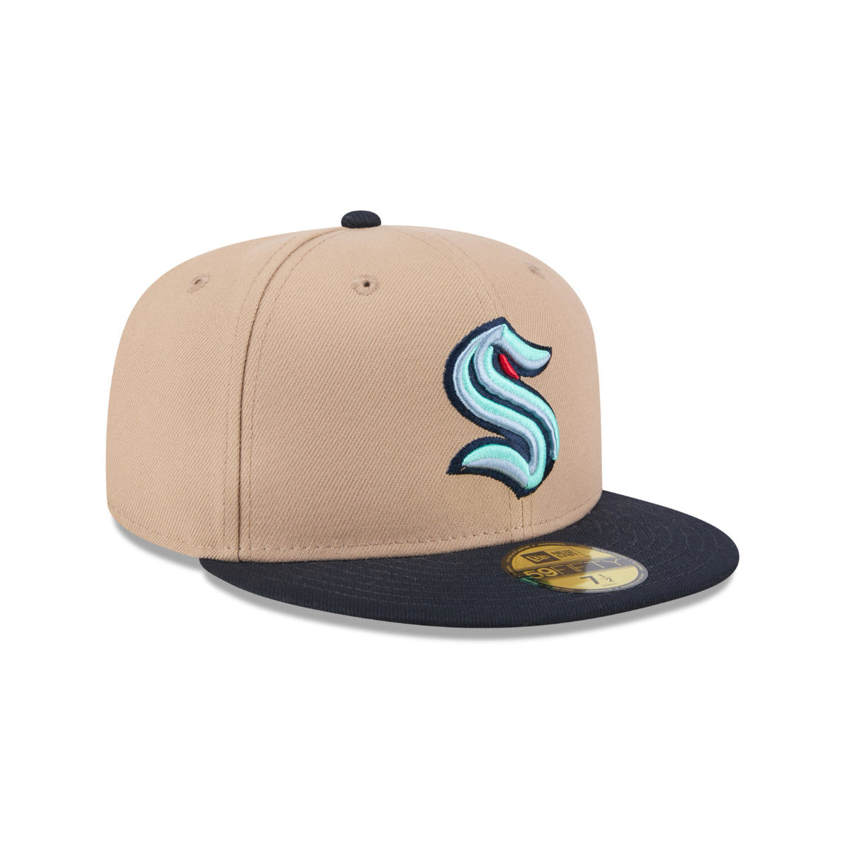 Seattle Kraken Primary Camel Navy Visor New Era 5950