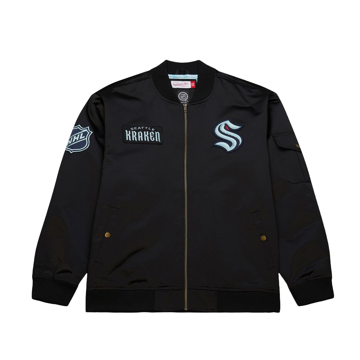 Seattle Kraken Mitchell and Ness Team Leader Satin Bomber
