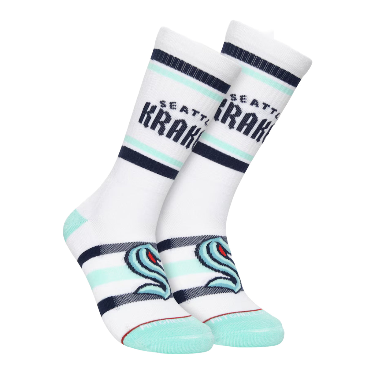 Seattle Kraken Mitchell and Ness Face-Off Crew Socks