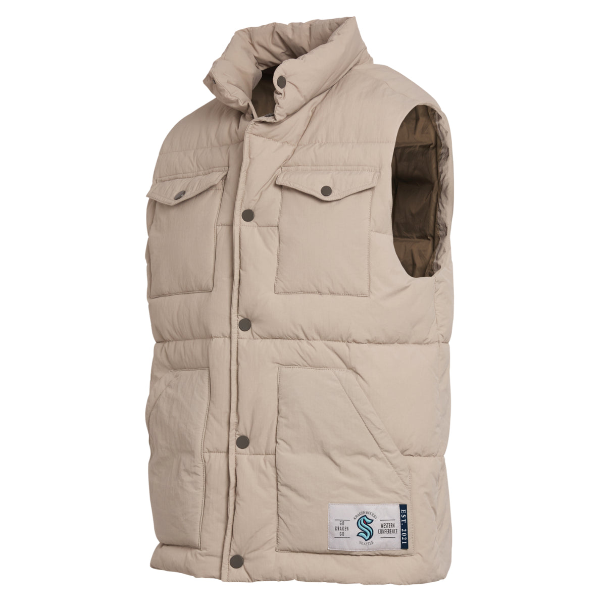 Seattle Kraken Taupe Puffer Vest
