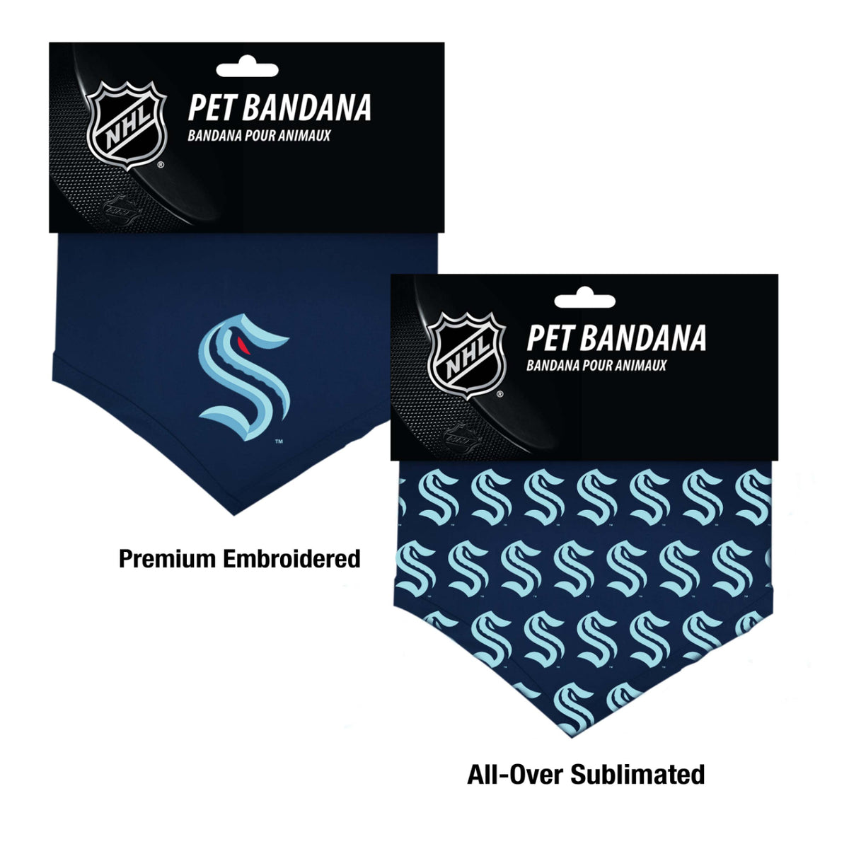 Seattle Kraken Embroidered Pet Bandana