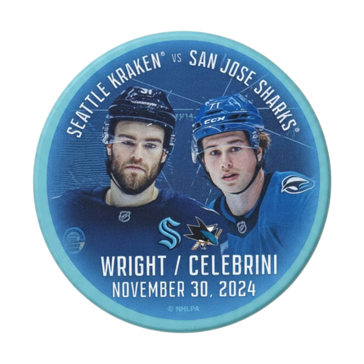 Seattle Kraken - 11.30.24 Wright v. Celebrini Dueling Puck