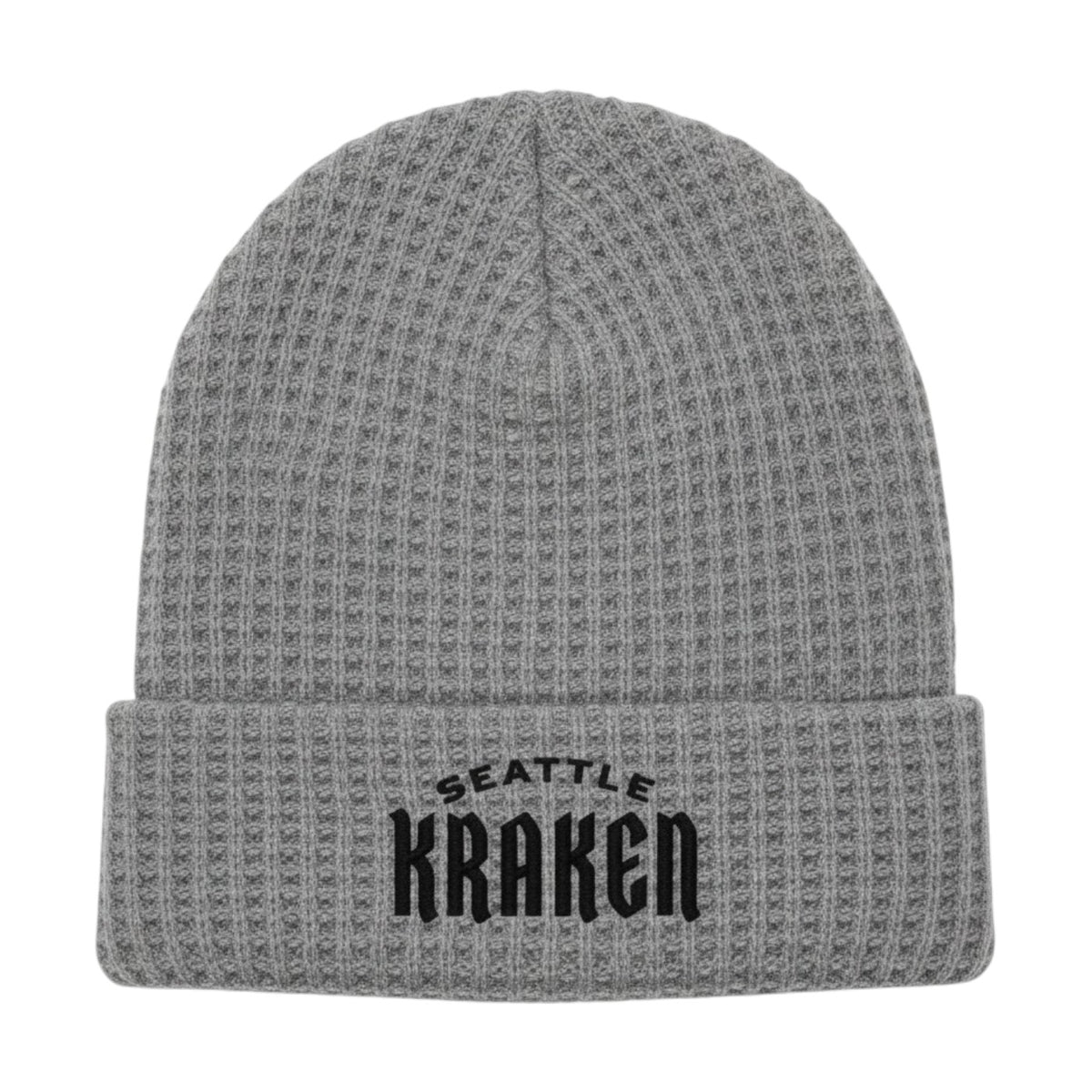 Seattle Kraken Gray Wordmark Waffle Cuff Beanie