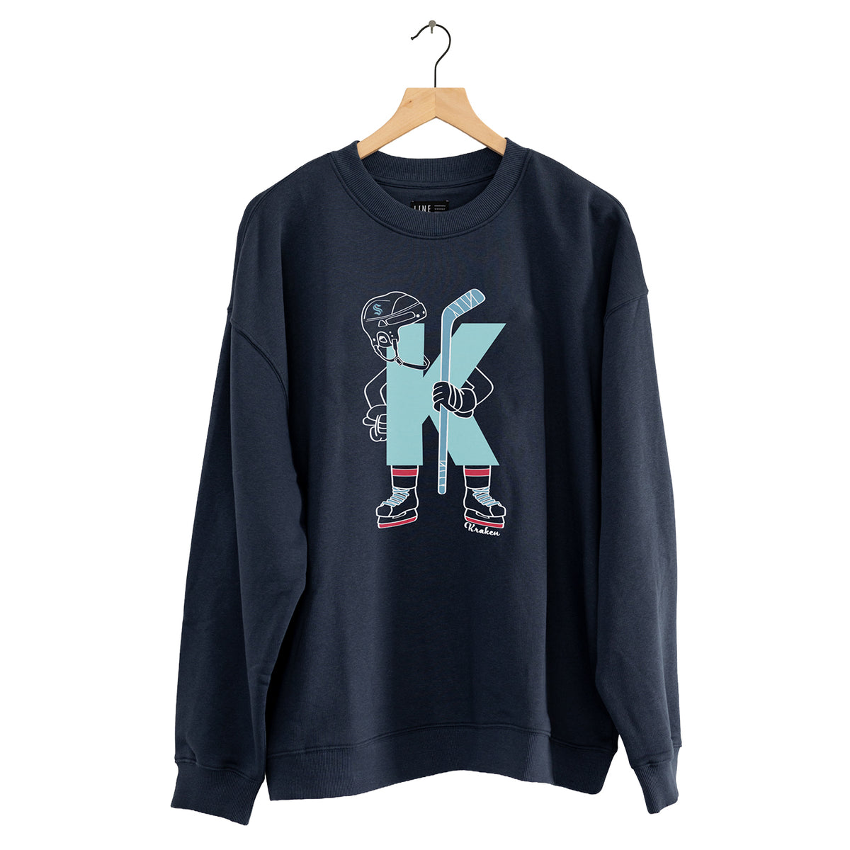 Seattle Kraken Line Change Youth Initial Crewneck