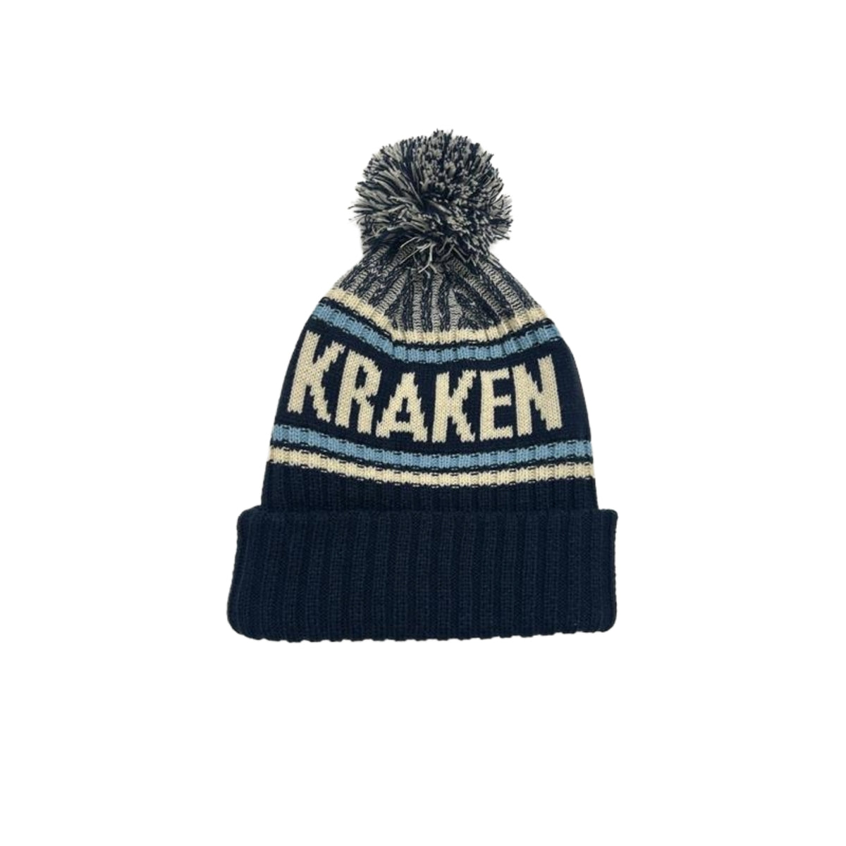 Seattle Kraken Kraken Navy Vintage Pom Knit
