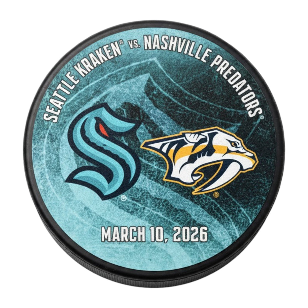 Seattle Kraken Matchup Puck - 3.10.26 - vs. Nashville Predators