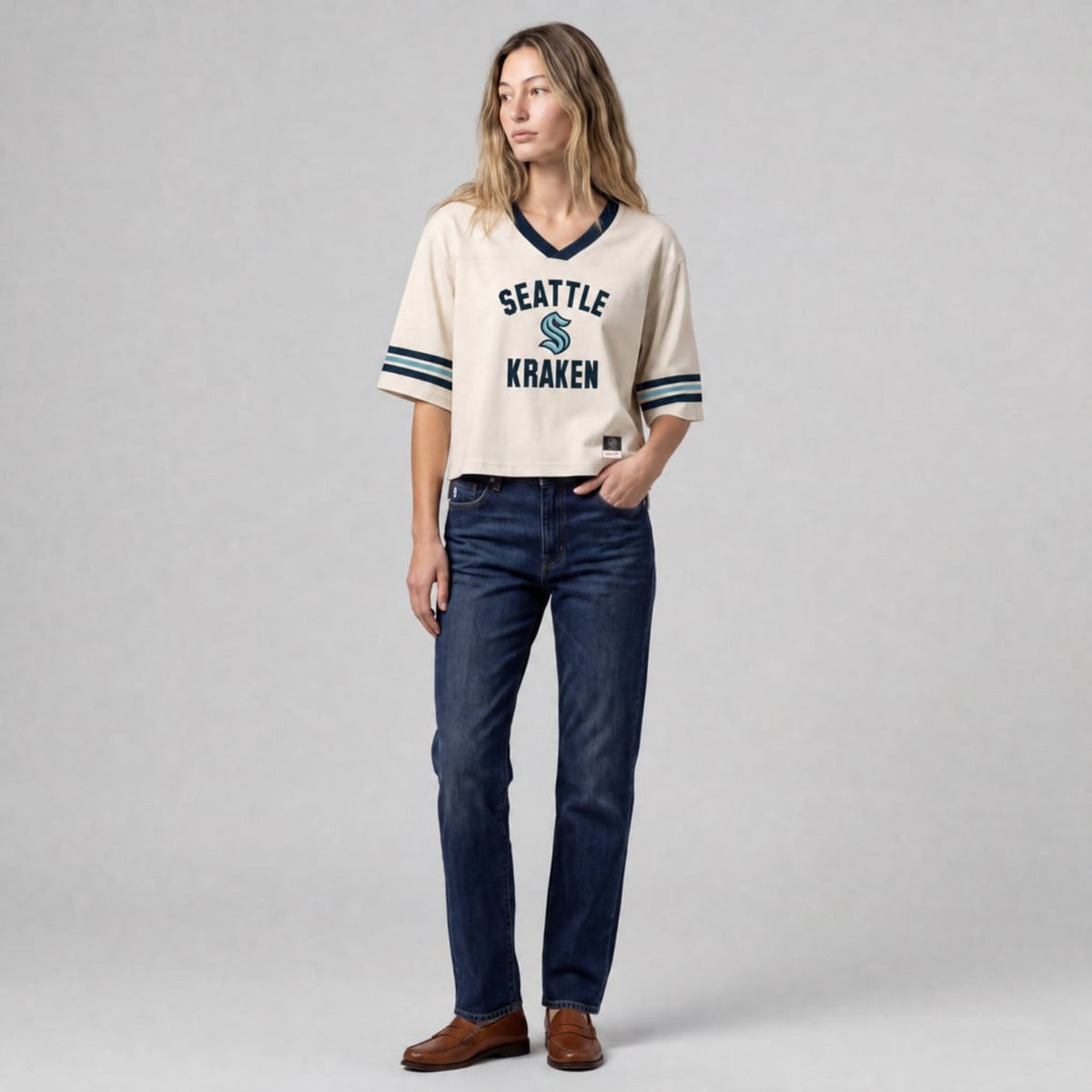 Seattle Kraken Mitchell and Ness Womens Roots Boxy Tee