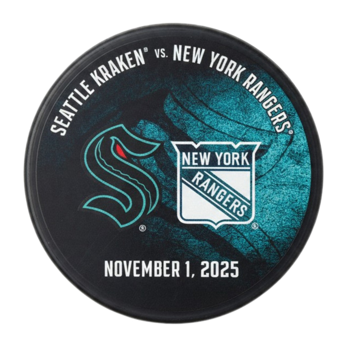 Seattle Kraken Matchup Puck - 11.1.25 - vs. New York Rangers