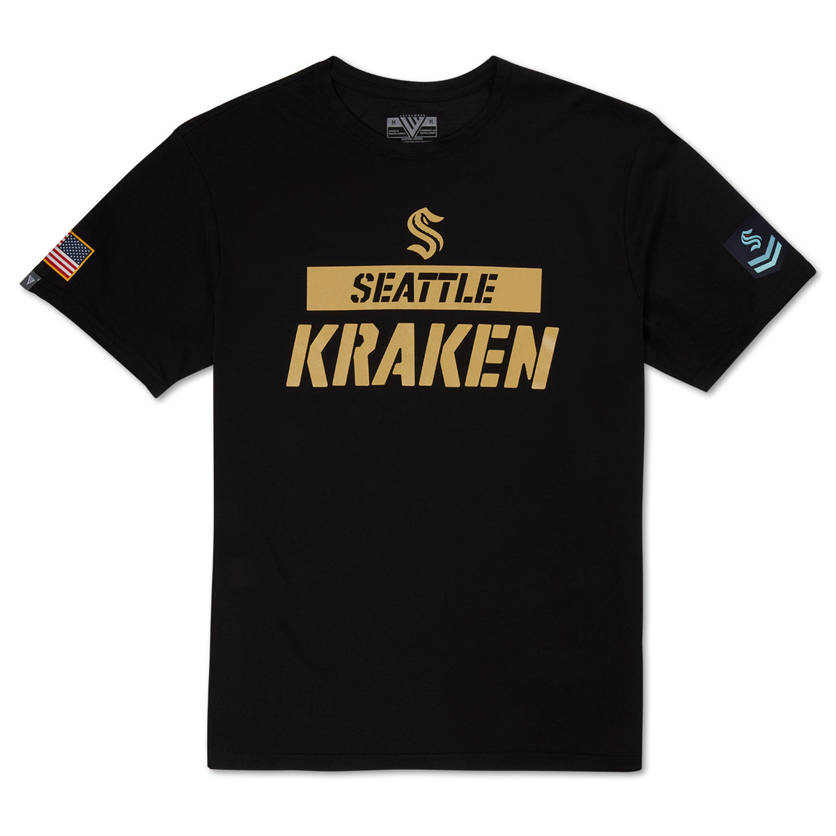 Seattle Kraken Unisex Veterans Corporal Tee Black