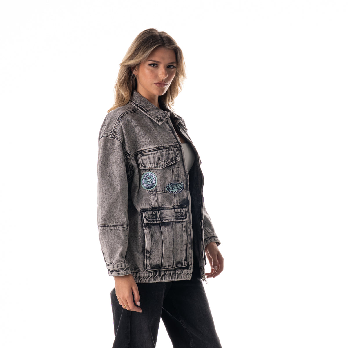 Seattle Kraken Oversized Denim Jacket