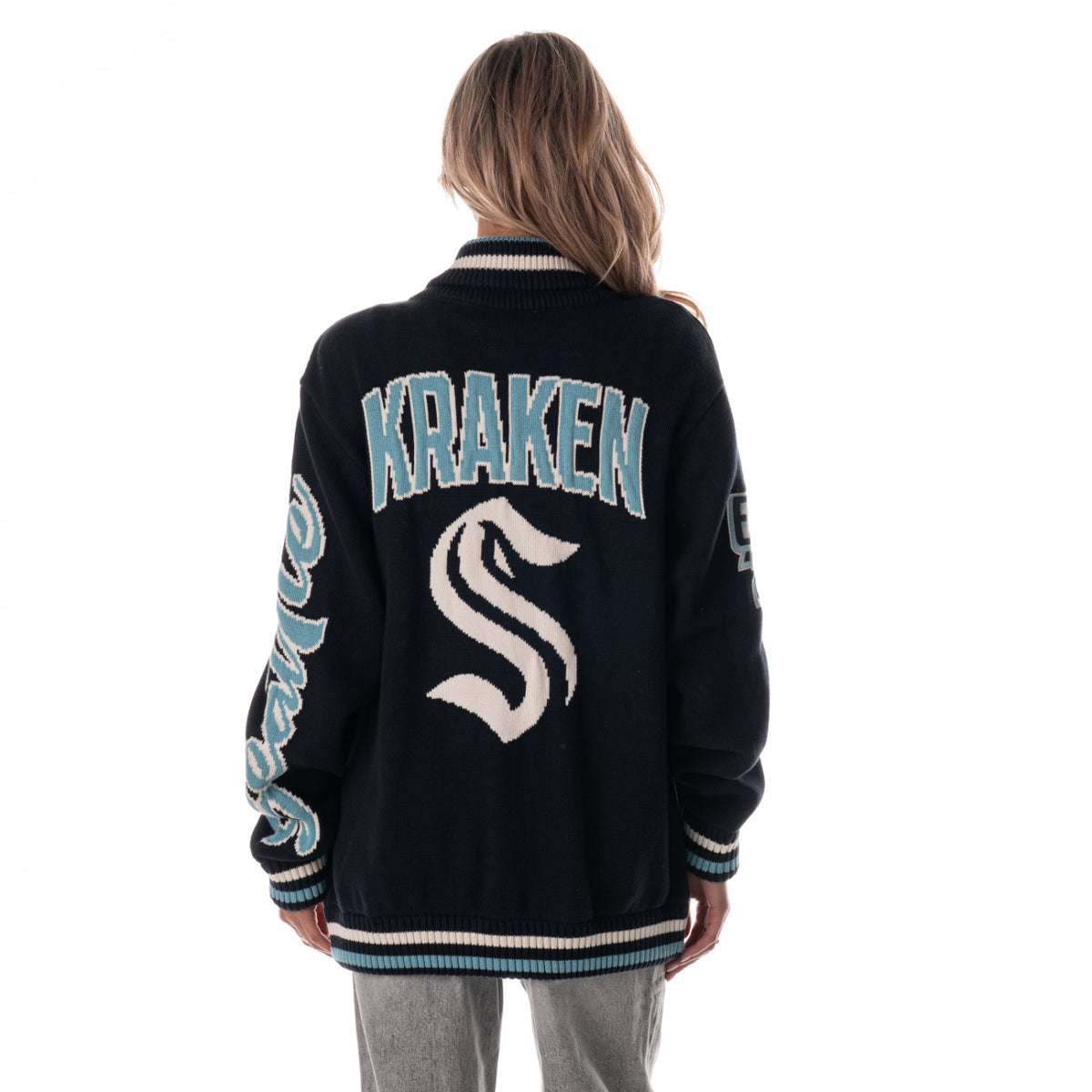 Seattle Kraken Jacquard Zip Up Sweater