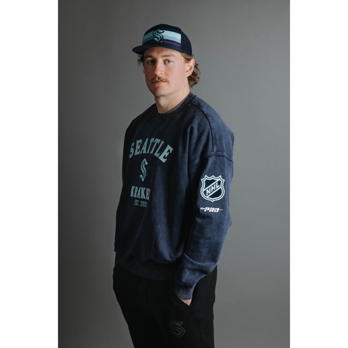 Seattle Kraken Pro Standard First Team Enzyme Wash Crewneck