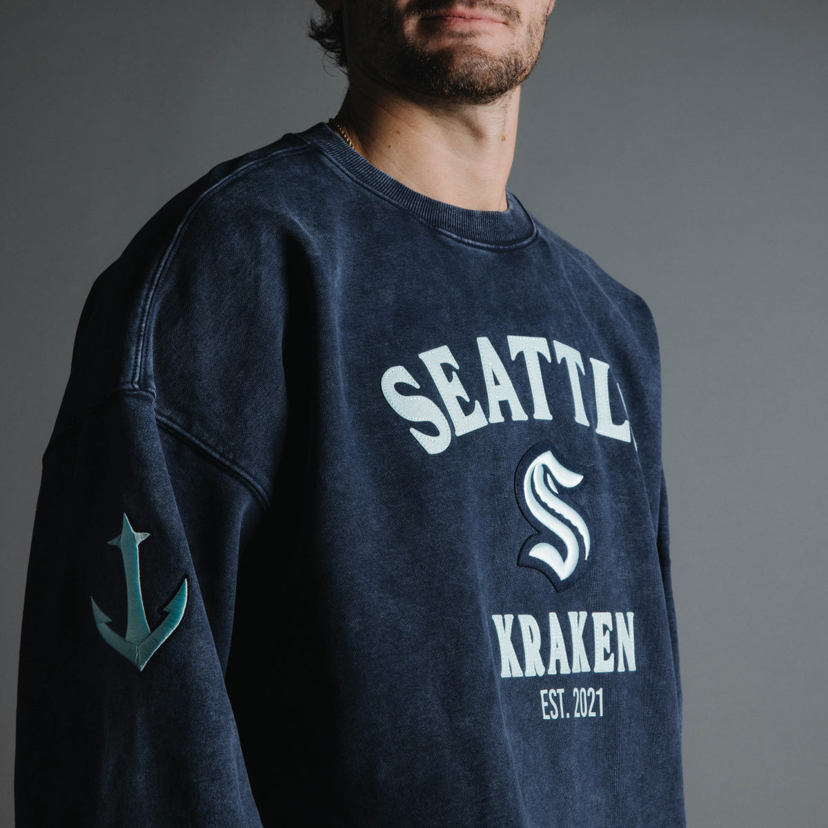 Seattle Kraken Pro Standard First Team Enzyme Wash Crewneck
