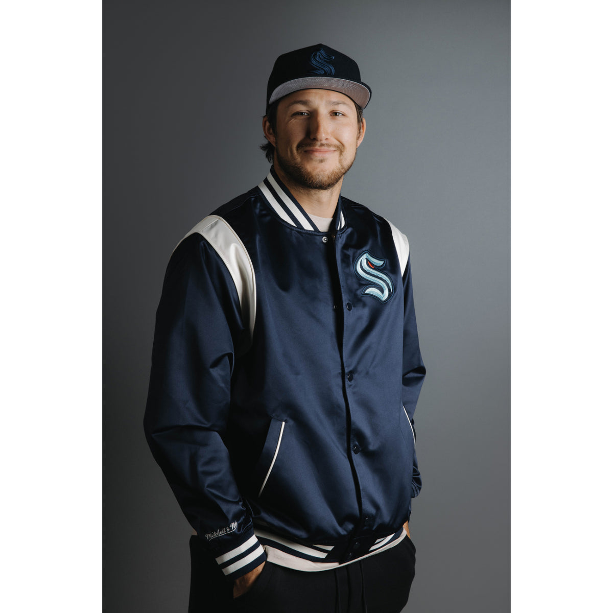 Seattle Kraken Mitchell and Ness Roots Lightweight Satin Jacket