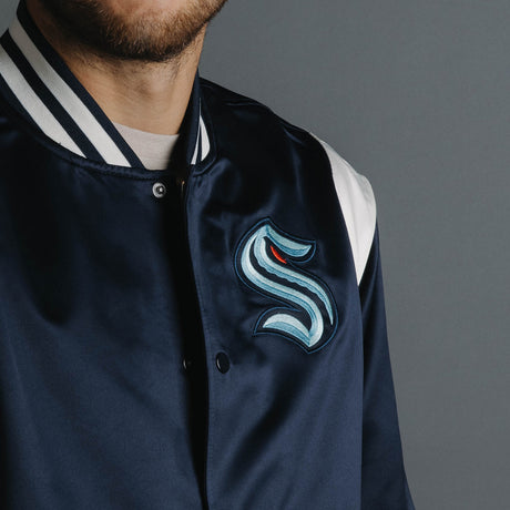 Seattle Kraken Mitchell and Ness Roots Lightweight Satin Jacket