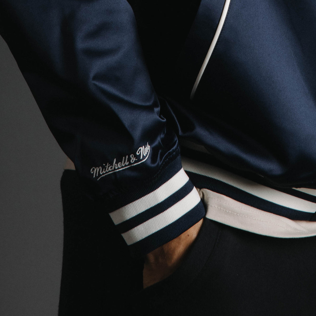 Seattle Kraken Mitchell and Ness Roots Lightweight Satin Jacket