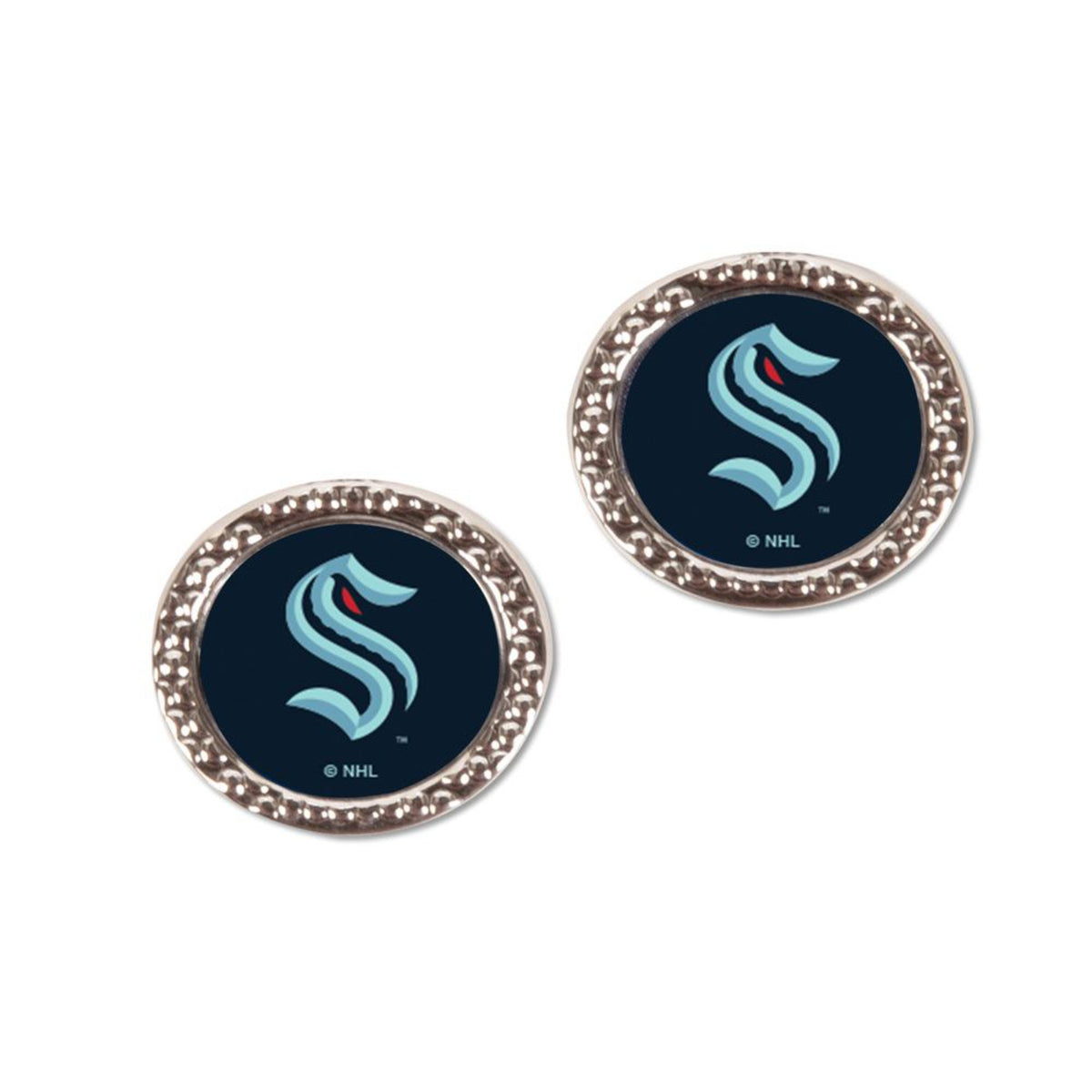 Seattle Kraken Round Post Earrings