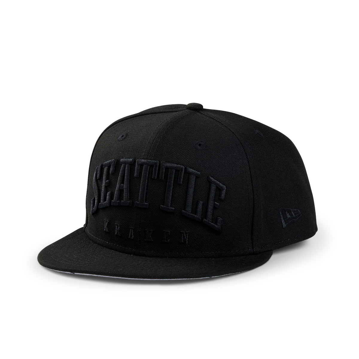 Seattle Kraken New Era 5950 Text Black Tonal
