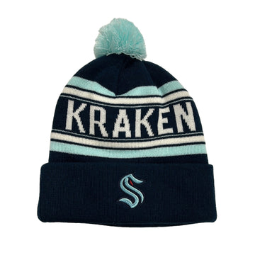 Seattle Kraken Stripe Mohawk Knit Hat - Navy