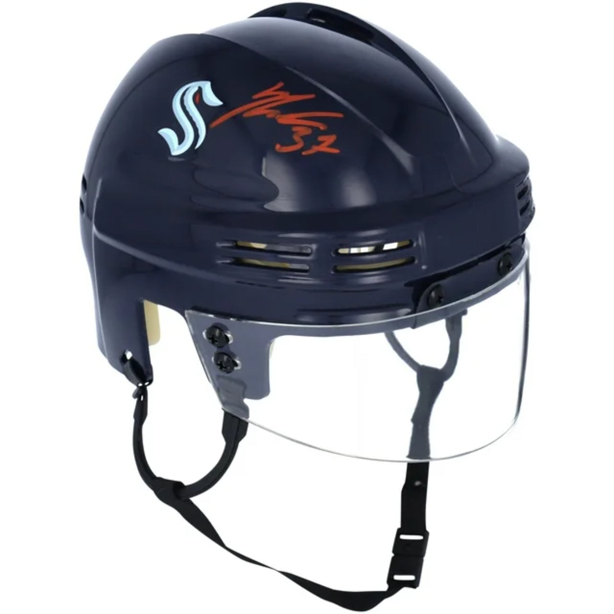 Seattle Kraken Yanni Gourde Autographed Navy Mini Helmet