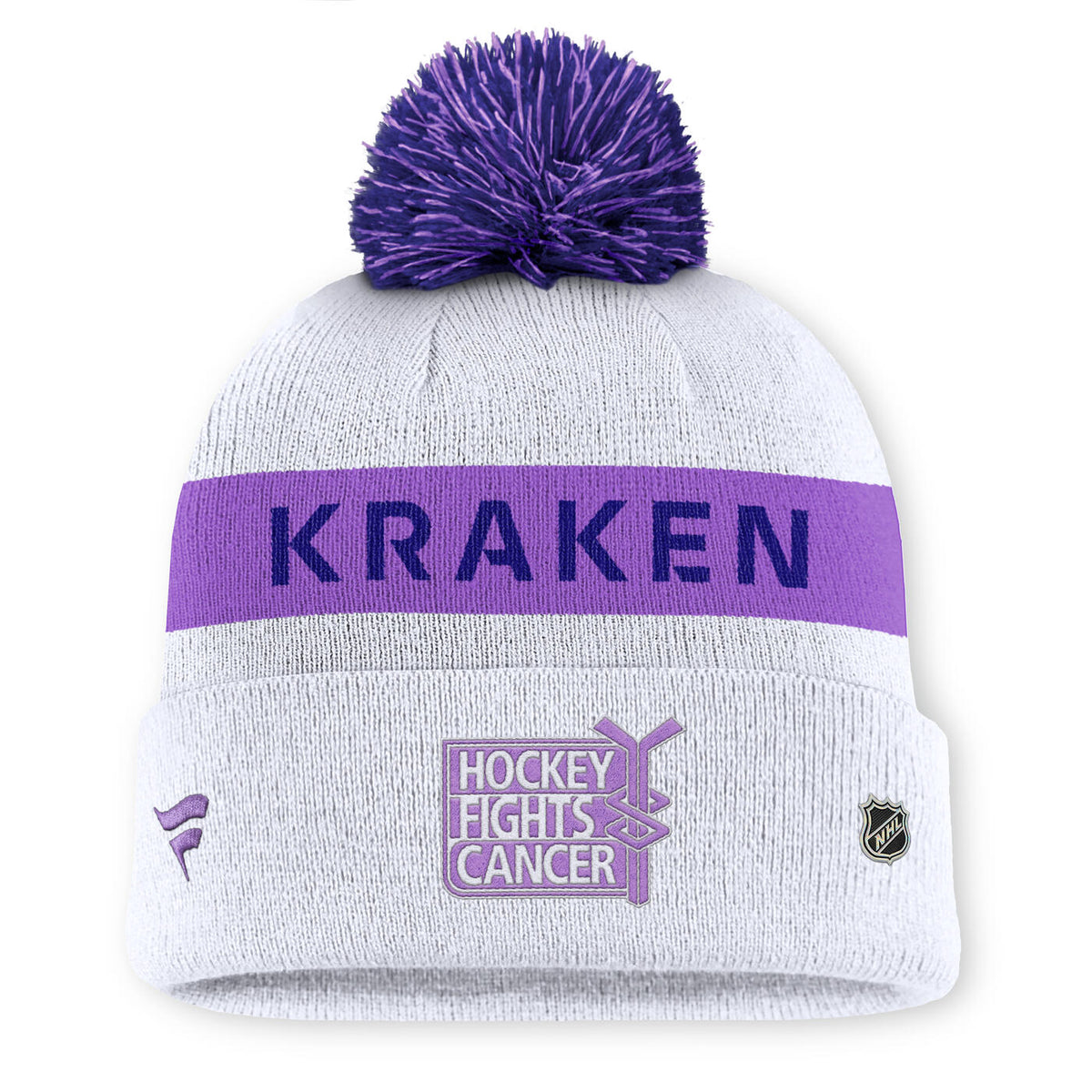 Seattle Kraken Hockey Fights Cancer Beanie