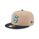 Seattle Kraken Primary Camel Navy Visor New Era 5950