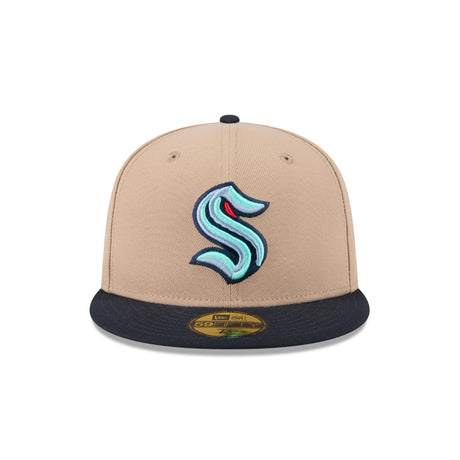 Seattle Kraken Primary Camel Navy Visor New Era 5950