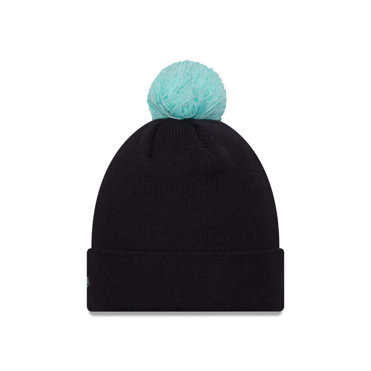 Seattle Kraken New Era Ice Blue and Navy Pom Beanie