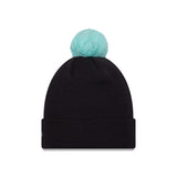Seattle Kraken New Era Ice Blue and Navy Pom Beanie