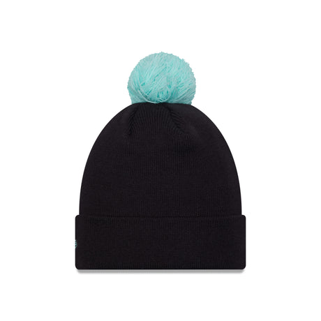 Seattle Kraken New Era Ice Blue and Navy Pom Beanie