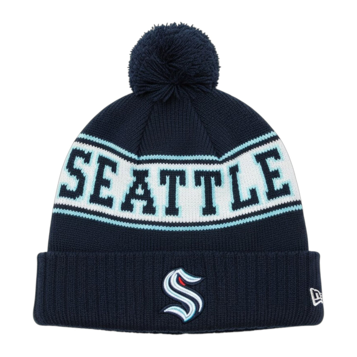 Seattle Kraken Retro Navy Pom Knit