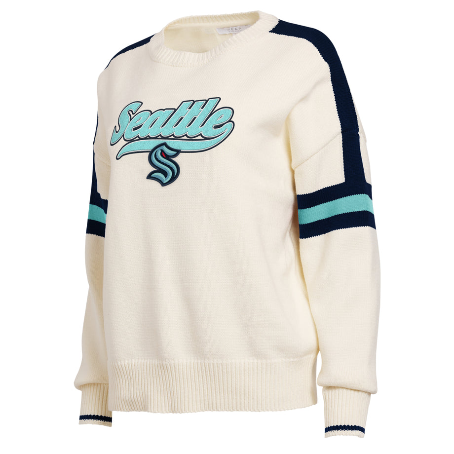 Seattle Kraken Stripe White Crop Crewneck – Seattle Hockey Team Store