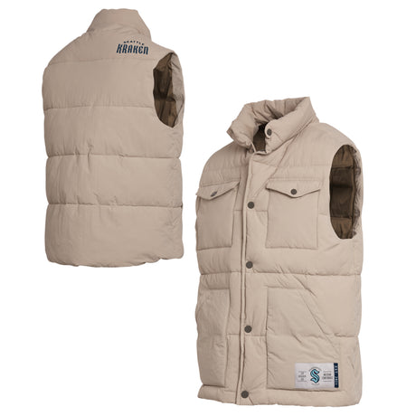 Seattle Kraken Taupe Puffer Vest