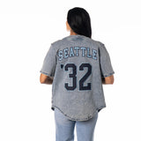 Seattle Kraken Denim Button Up Jersey Tee