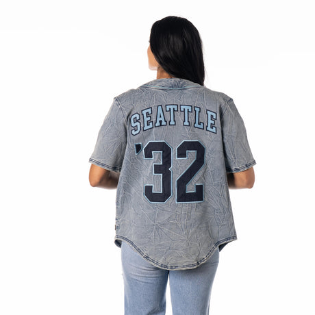 Seattle Kraken Denim Button Up Jersey Tee