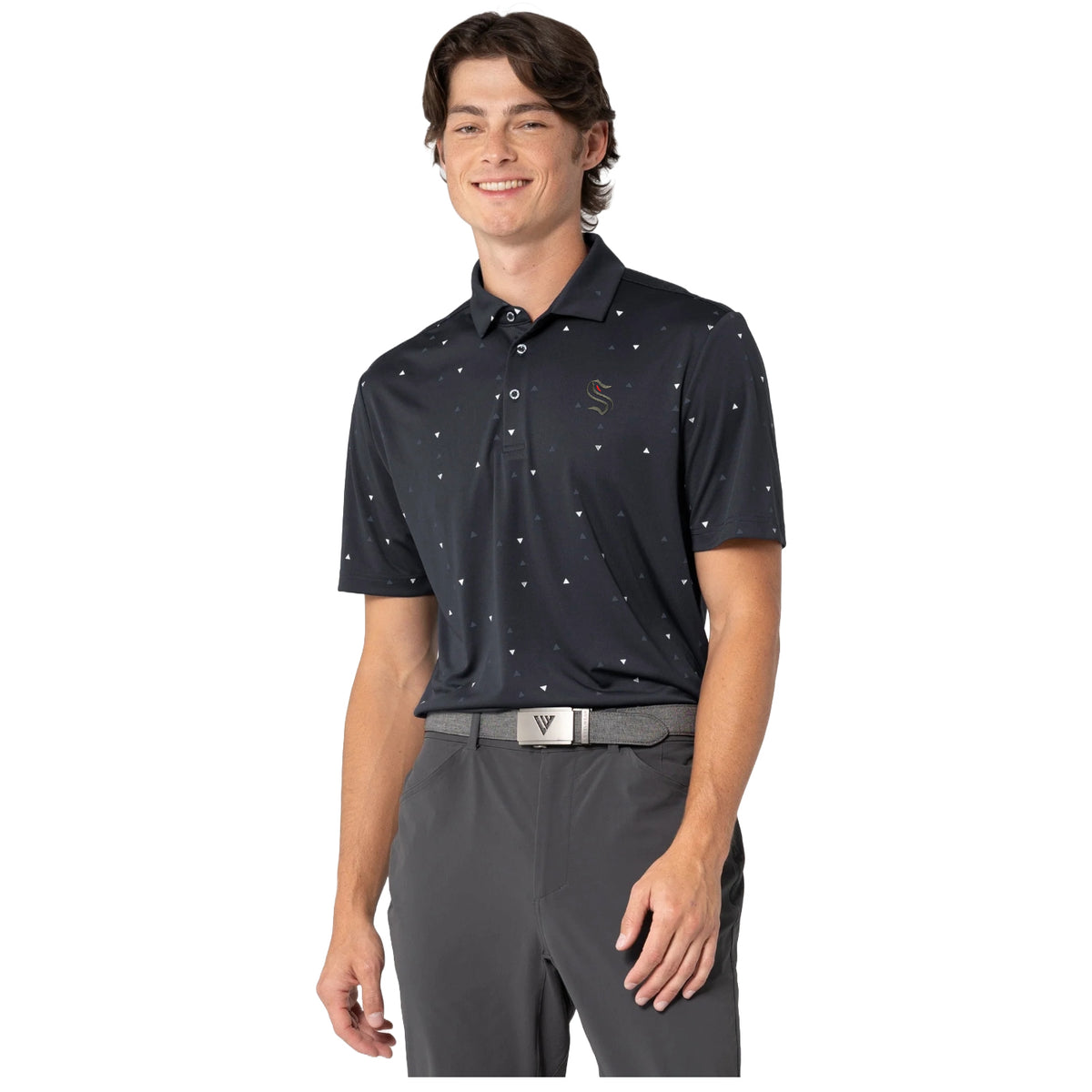 Seattle Kraken Red Eye Confetti Black Polo