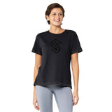 Seattle Kraken Levelwear Womens Red Eye Black Tulip Tee