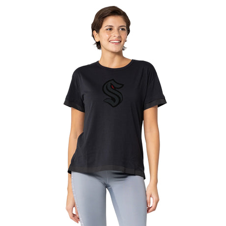 Seattle Kraken Levelwear Womens Red Eye Black Tulip Tee
