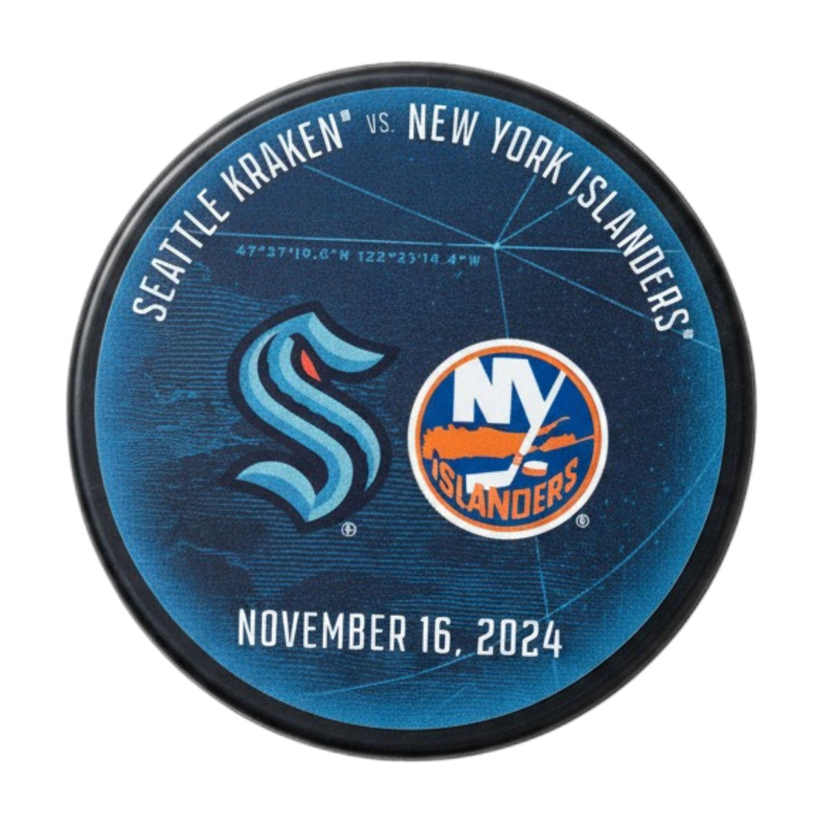 Seattle Kraken Matchup Puck - 11.16.24 - vs. New York Islanders