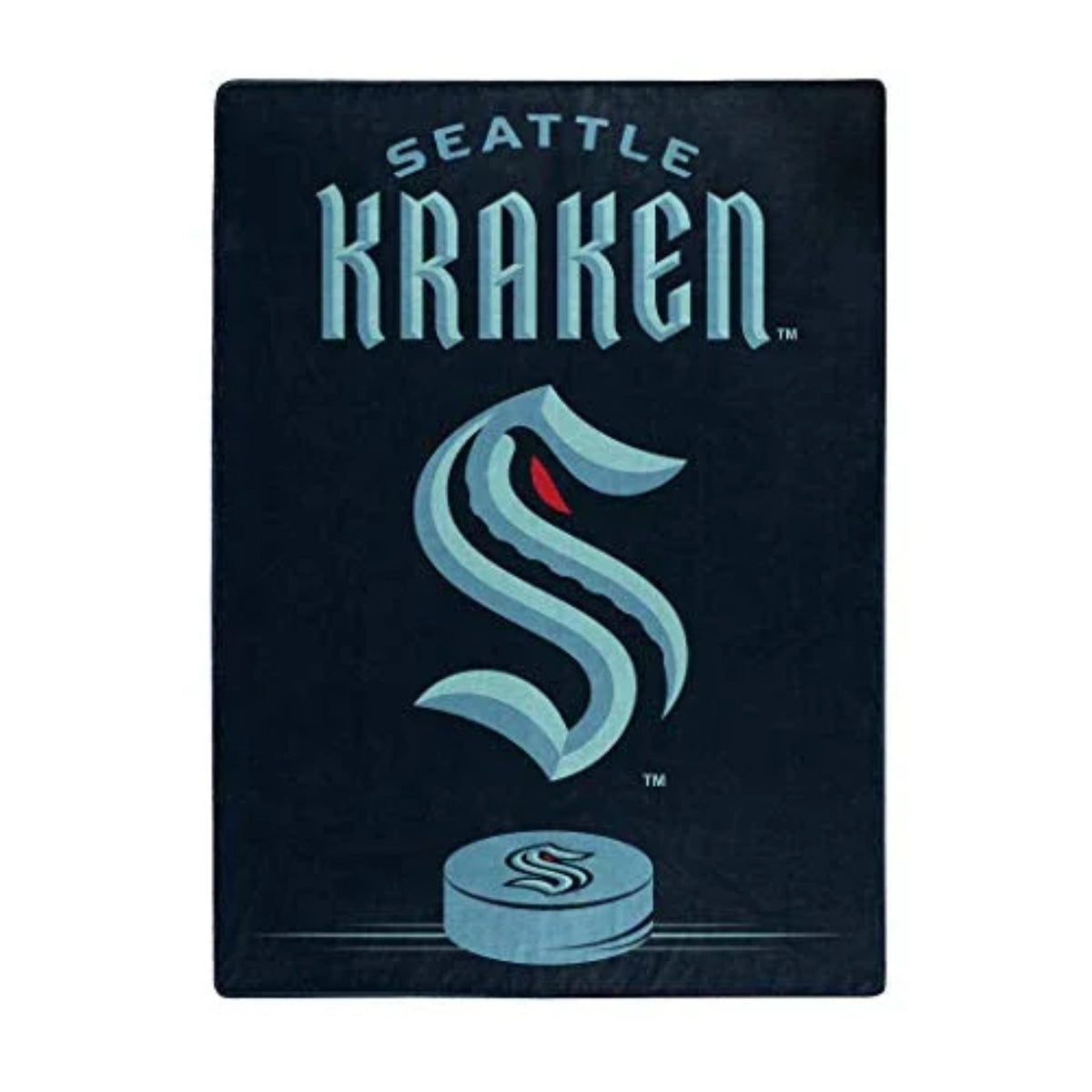 Seattle Kraken Inspired Raschel Throw 60 X 80