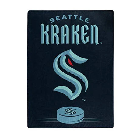 Seattle Kraken Inspired Raschel Throw 60 X 80