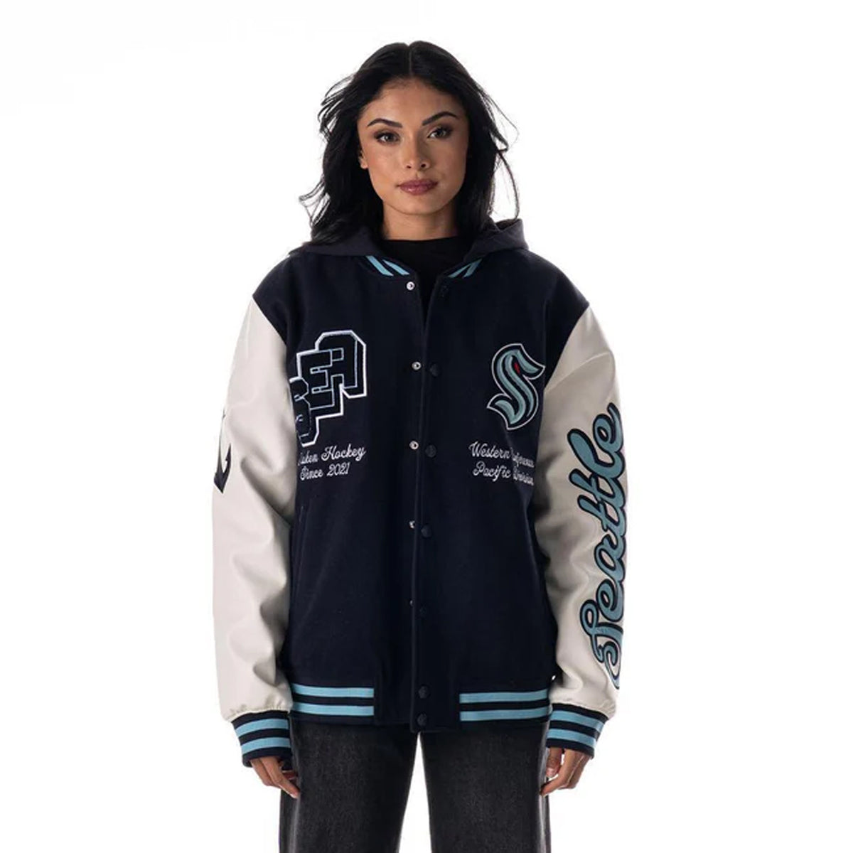 Seattle Kraken Hooded Varsity Jacket