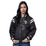 Seattle Kraken Womens Starter Faux Leather Varsity Jacket