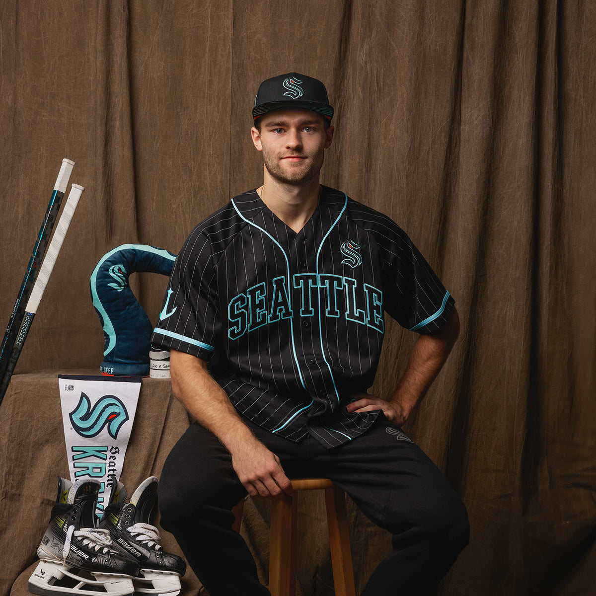 Seattle Kraken Black Baseball Jersey