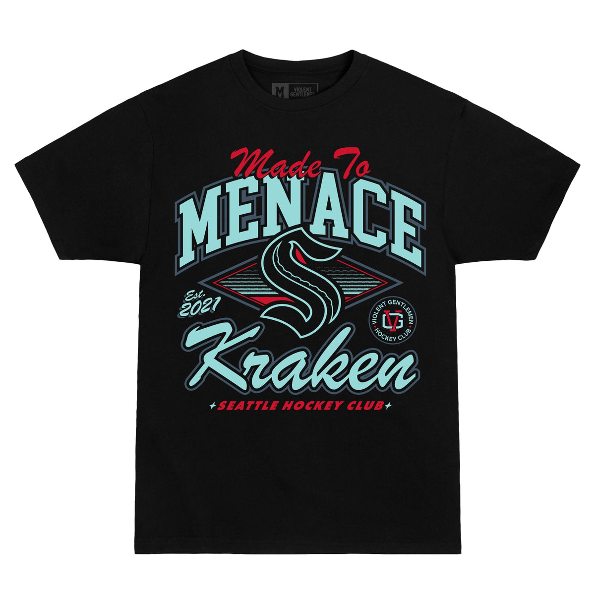 Seattle Kraken Violent Gentleman Hockey Club Made To Menace Short Sleeve Tee