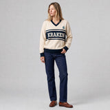 Seattle Kraken Mitchell and Ness Womens Roots Vneck Sweater