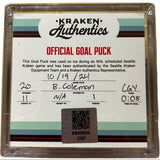 B. Coleman #20 Goal Puck CGY 10.19.24